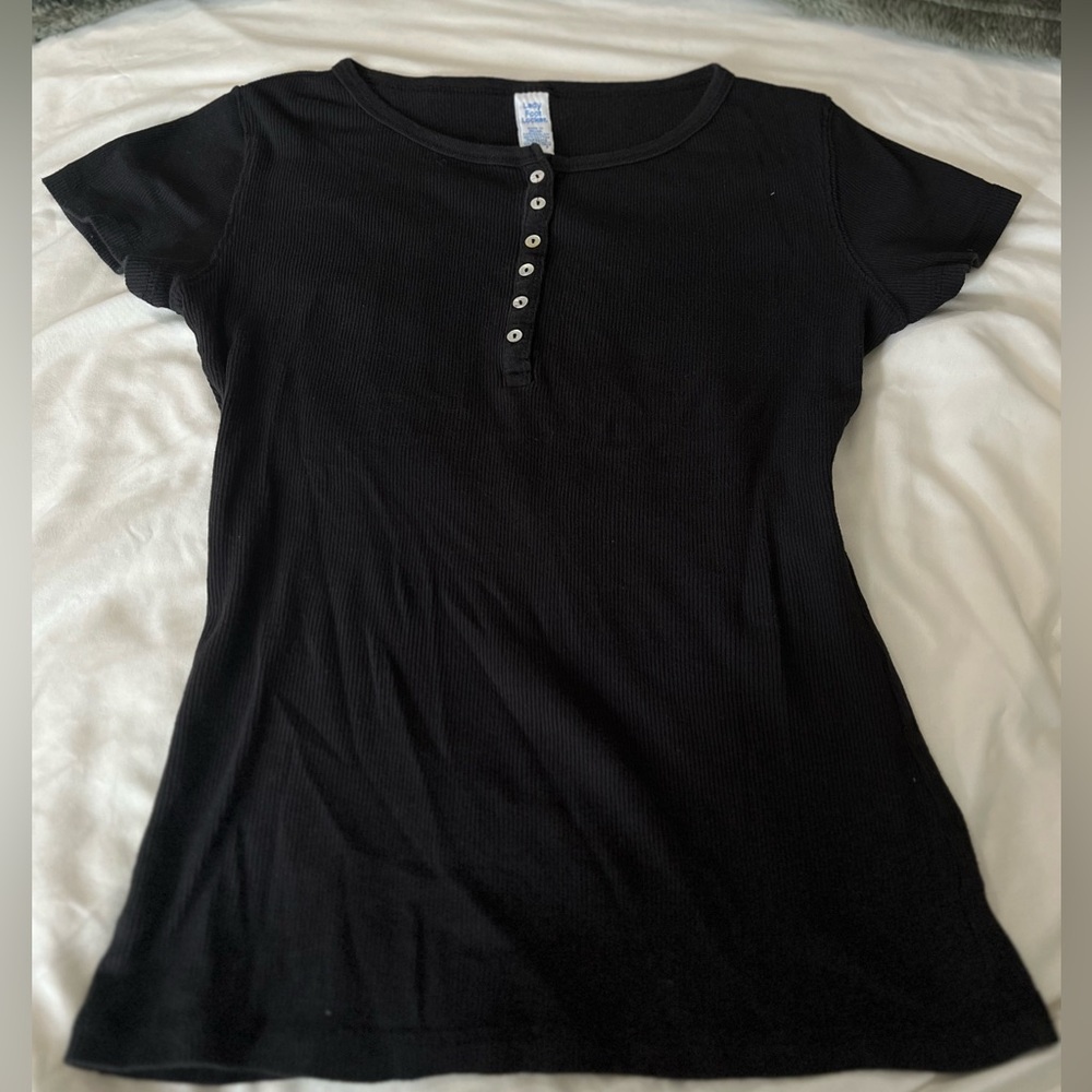 Ribbed Button Top - Picture 1 of 3